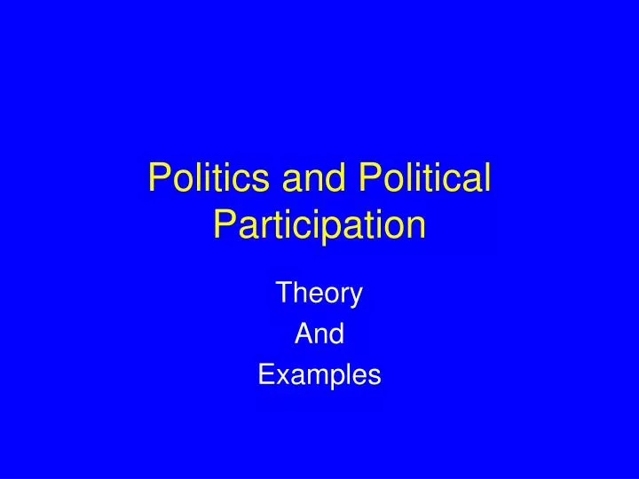 politics and political participation
