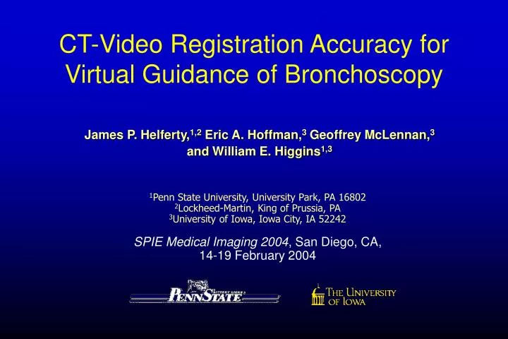 ct video registration accuracy for virtual guidance of bronchoscopy