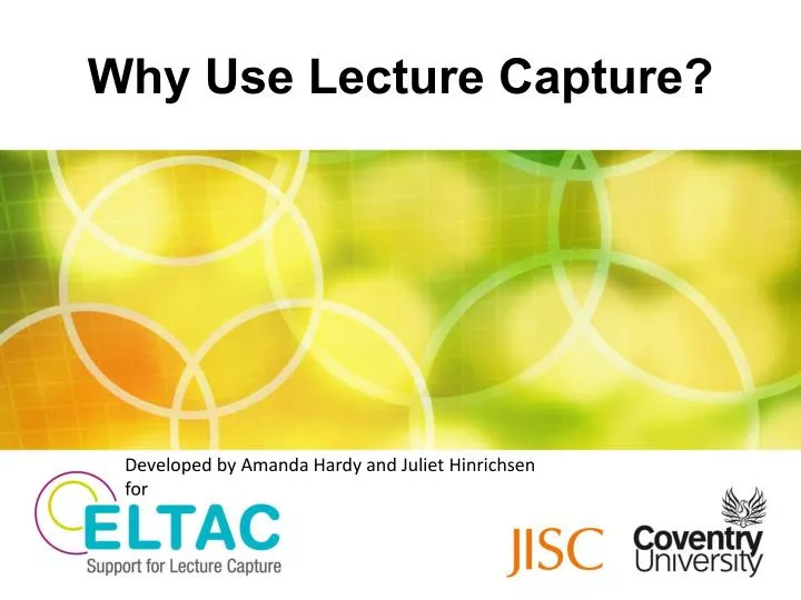 why use lecture capture