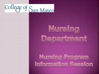 Nursing Department Nursing Program Information Session