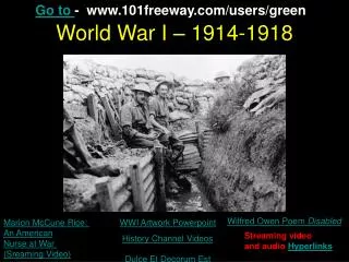 World War I – 1914-1918