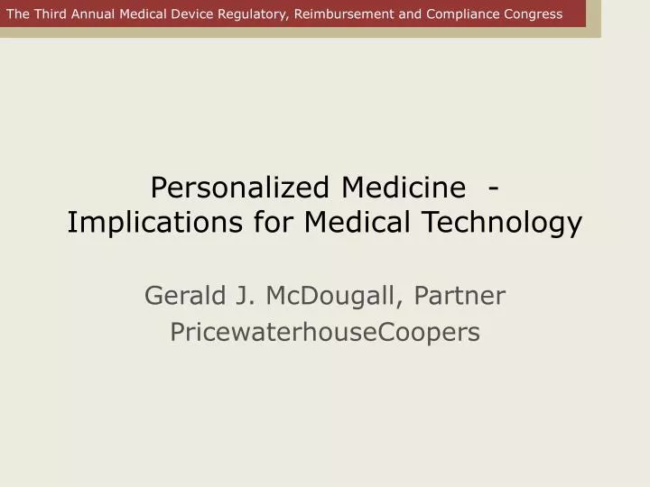 personalized medicine implications for medical technology