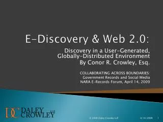 E-Discovery &amp; Web 2.0: