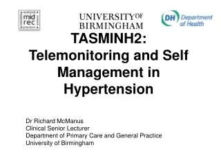 TASMINH2: Telemonitoring and Self Management in Hypertension