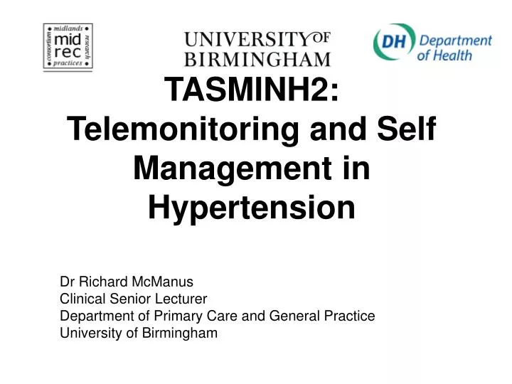 tasminh2 telemonitoring and self management in hypertension