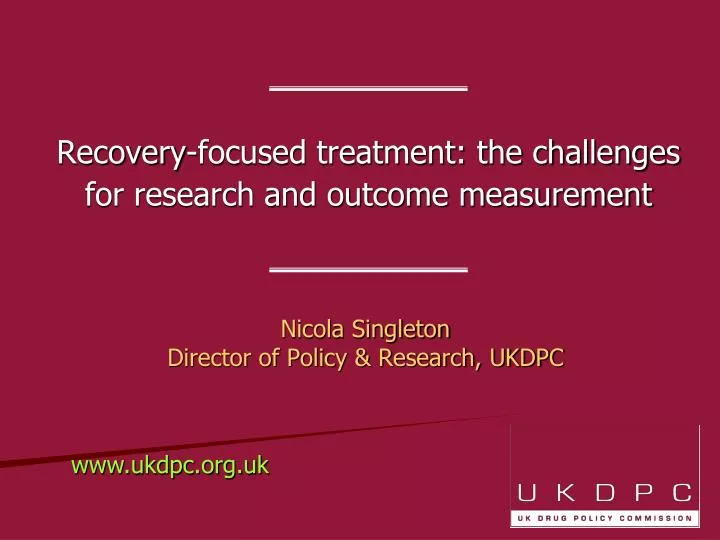 nicola singleton director of policy research ukdpc