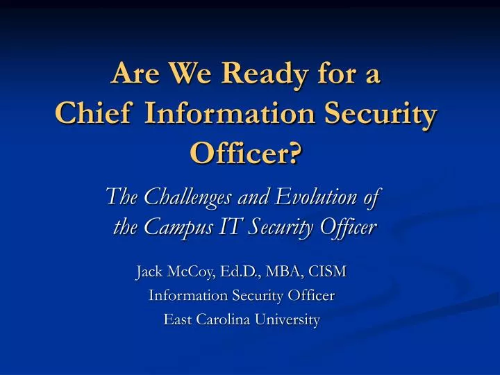 are we ready for a chief information security officer