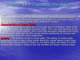Chapter 13 – Exploring the Oceans