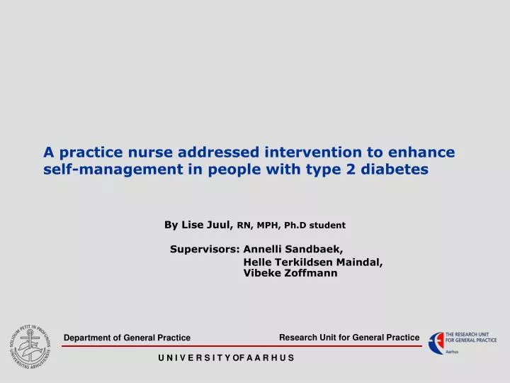 a practice nurse addressed intervention to enhance self management in people with type 2 diabetes