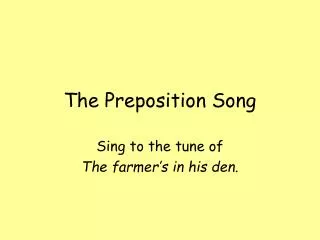 the preposition song