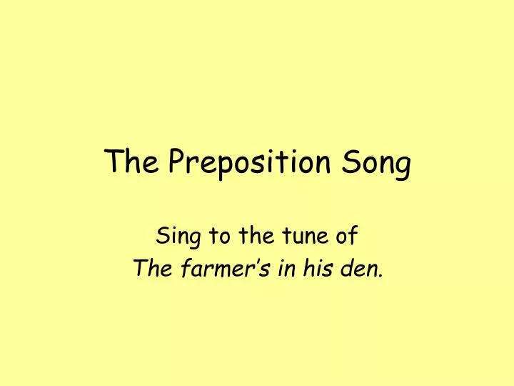 the preposition song