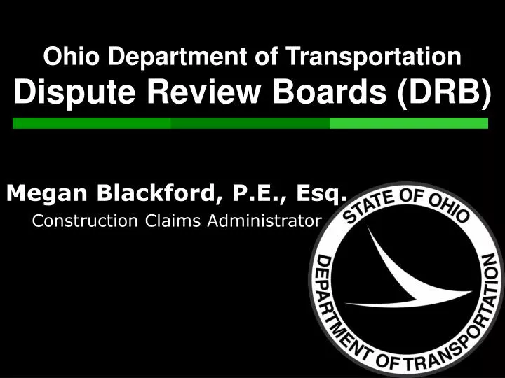 ohio department of transportation dispute review boards drb