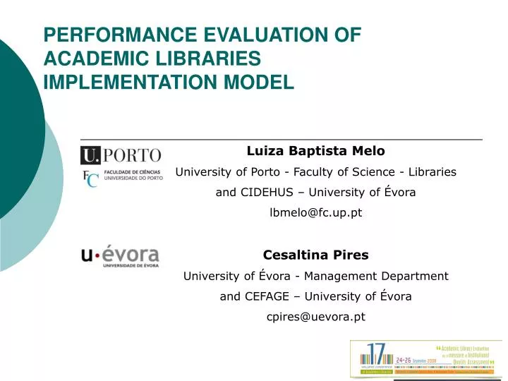 performance evaluation of academic libraries implementation model