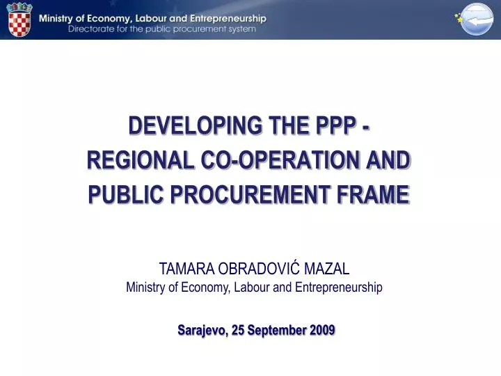 developing the ppp regional co operation and public procurement frame
