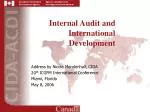 Internal Audit and International Development - slide 1