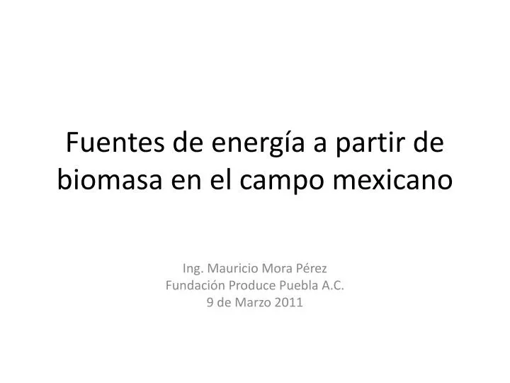fuentes de energ a a partir de biomasa en el campo mexicano