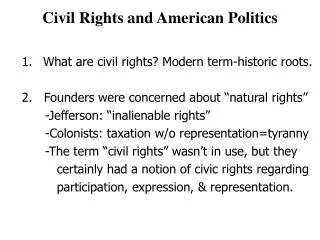Civil Rights and American Politics