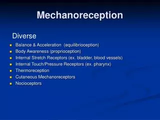 Mechanoreception