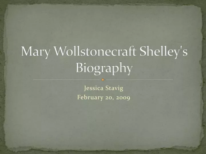 mary wollstonecraft shelley s biography