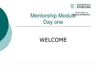 Mentorship Module Day one