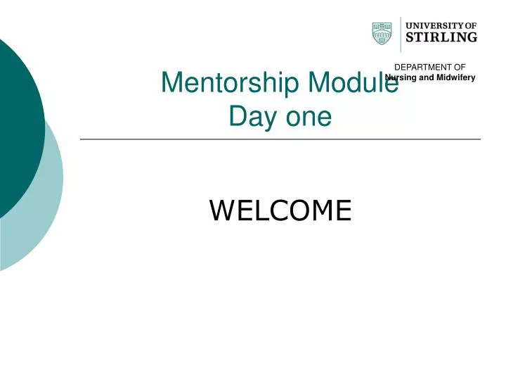 mentorship module day one