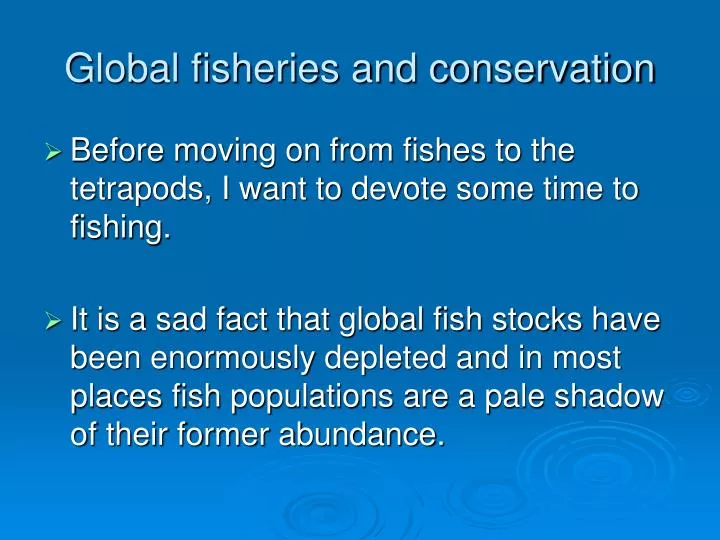 global fisheries and conservation