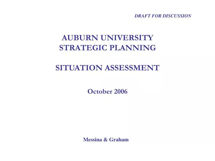 auburn university strategic planning situation assessment october 2006