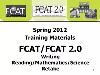 Spring 2012 Training Materials