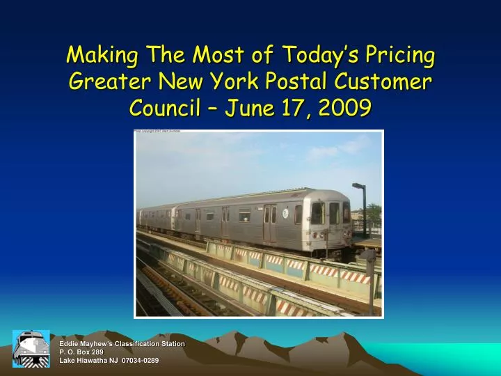 making the most of today s pricing greater new york postal customer council june 17 2009