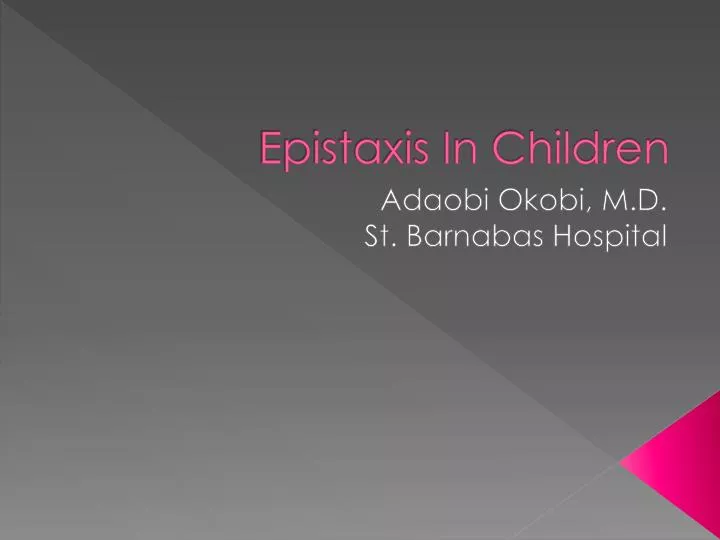 epistaxis in children