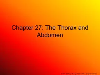 Chapter 27: The Thorax and Abdomen