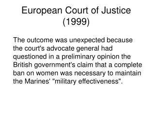 European Court of Justice (1999)