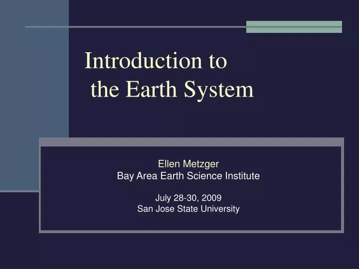 introduction to the earth system
