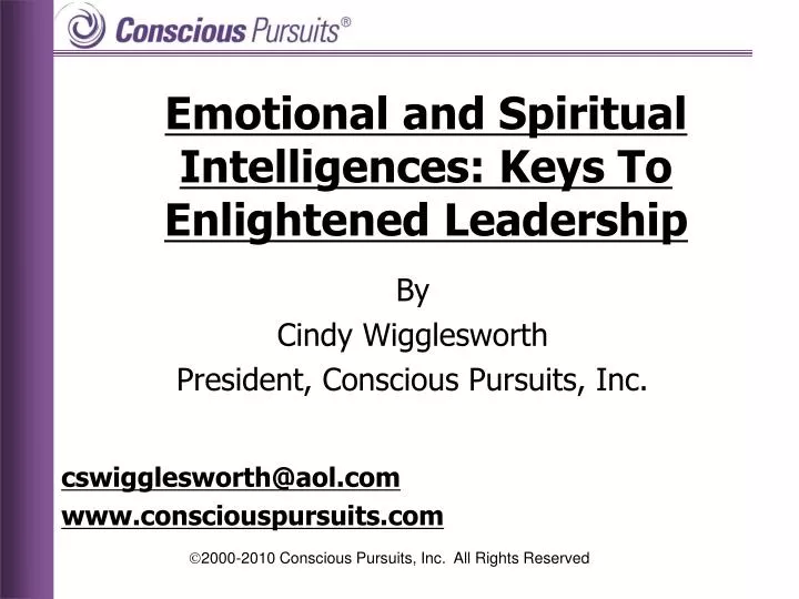 emotional and spiritual intelligences keys to enlightened leadership