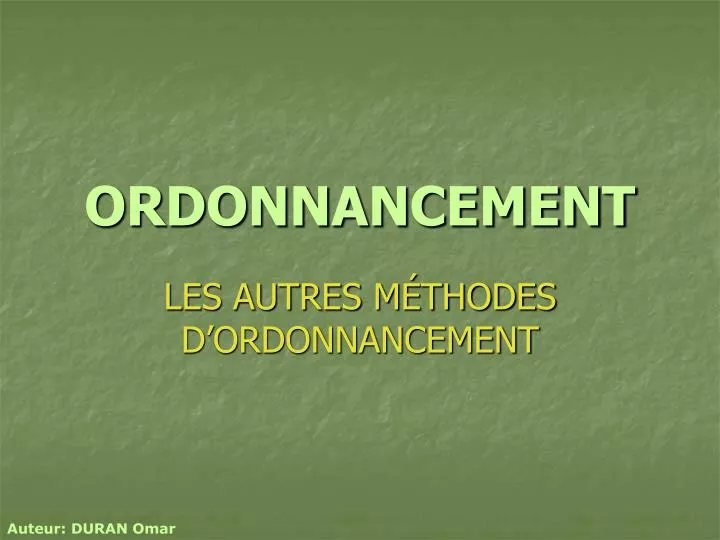 ordonnancement