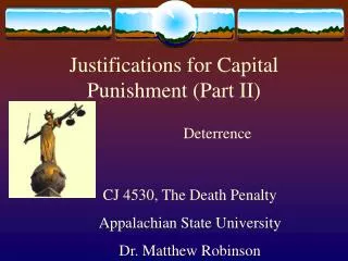 Justifications for Capital Punishment Part II