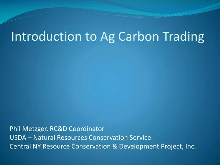 introduction to ag carbon trading