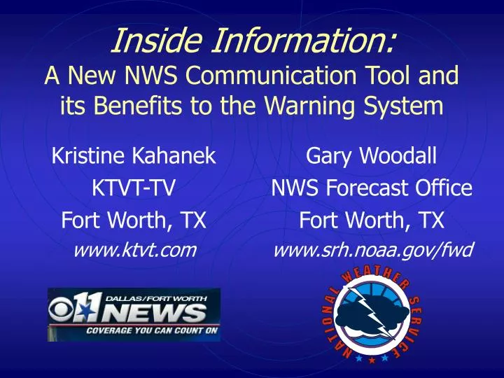 inside information a new nws communication tool and its benefits to the warning system