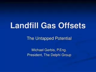 Landfill Gas Offsets