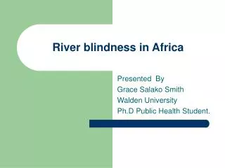 River blindness in Africa