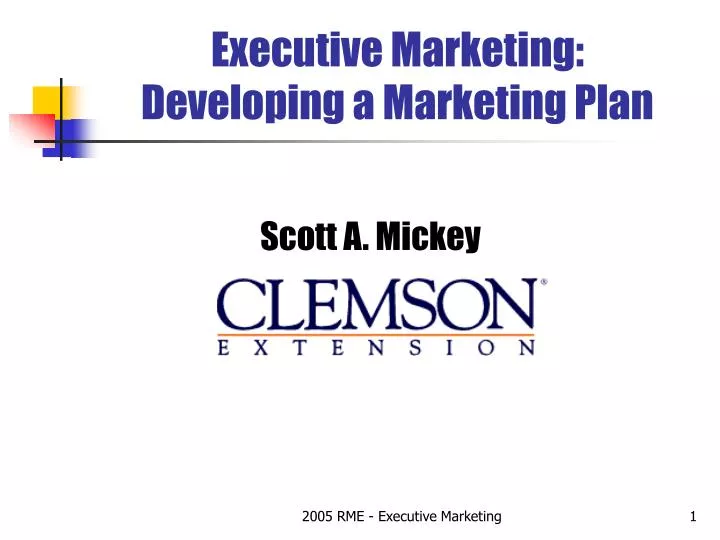 executive marketing developing a marketing plan
