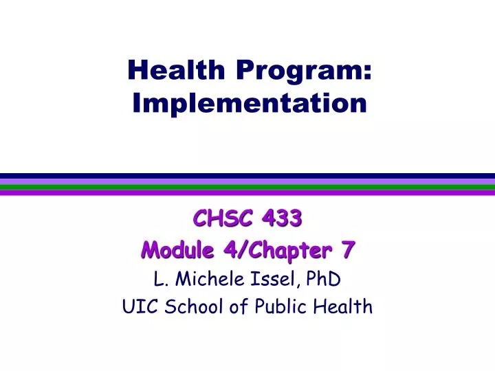 health program implementation