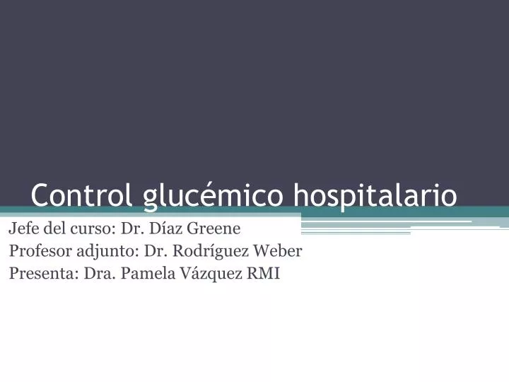 control gluc mico hospitalario
