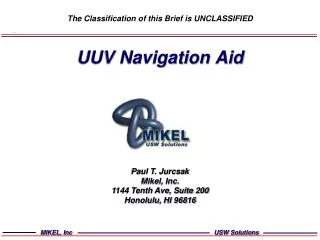 UUV Navigation Aid