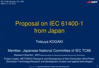 Proposal on IEC 61400-1 from Japan