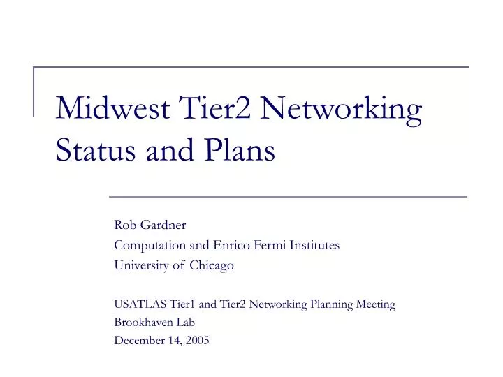 midwest tier2 networking status and plans