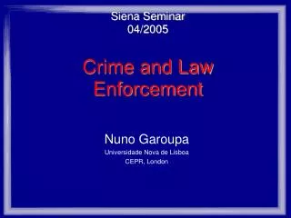 Crime and Law Enforcement
