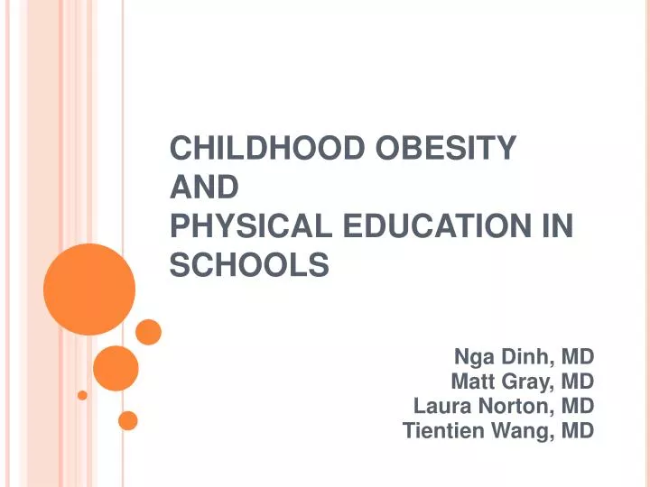 childhood obesity and physical education in schools