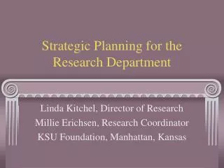 Strategic Planning for the Research Department