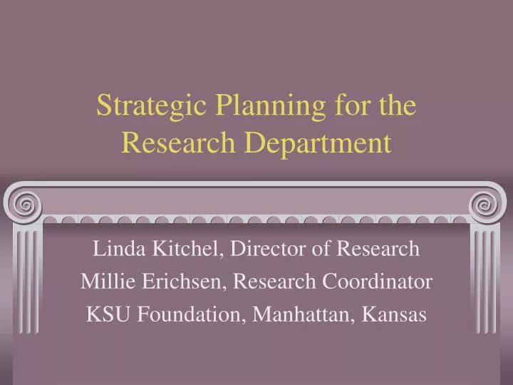 strategic planning for the research department